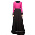 soft quality polyesterdubai women dress black long sleeve lace abaya islamic clothing